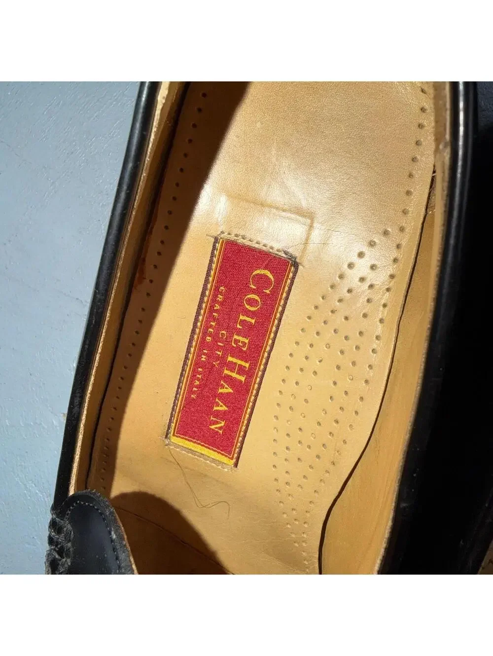 Cole Haan Italy Black Leather Kiltie Italian Loafer Men's 8M VGUC VTG 90s Shoes